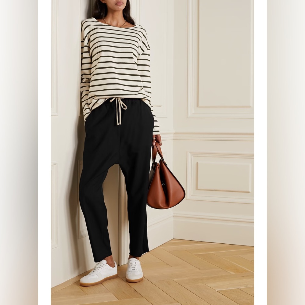 Nili Lotan Black Relaxed Drawstring Trousers